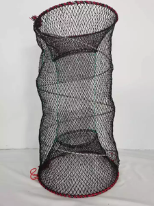 Commercial printemps pêche <span class=keywords><strong>homard</strong></span> pièges crabe Cages <span class=keywords><strong>à</strong></span> <span class=keywords><strong>vendre</strong></span> plastique enduit noir PE filet pliable crabe Pot - Product Image 6