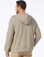 Sweat-shirt matelassé zippé pour homme, décontracté, léger, en polaire, à capuche avec cordon de serrage, veste d'extérieur tendance pour l'automne