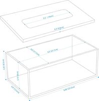 Boîte de mouchoirs en acrylique transparent porte-couvercle couvercle supérieur Rectangle distributeur de serviettes organisateur pour salle de bain, cuisine et bureau