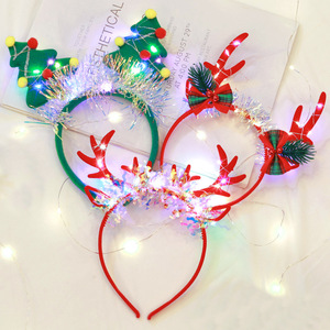 Diademas Navideñas con Luces LED, Diseño de Reno, Muñeco de Nieve y Papá Noel - Product Image 1