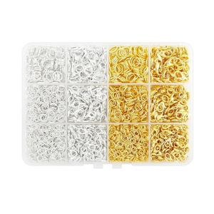 Juego de 400 piezas de accesorios para joyería DIY con cierre de langosta, ganchos y anillos chapados en aleación para la fabricación de pendientes y collares. - Product Image 3