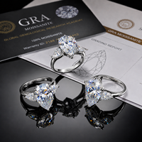 Bague de luxe en moissanite pour femme, en argent sterling 925, certifiée GRA, étincelante, pour fiançailles et mariage