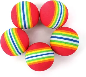 Mixed Colorful Pet Rainbow Foam Fetch Balls Training Interactive Dog Funny Toy