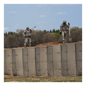<span class=keywords><strong>Gabion</strong></span> galvanisé rempli de terre, soudé en périmètre, pour barrière défensive / bastion de défense pour stand de tir - Product Image 4