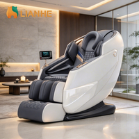 Fauteuil de massage corporel de luxe avec appui-tête en U, technologie intelligente à double cœur, écran large, commande par écran, haut-parleur Bluetooth et fonction massage