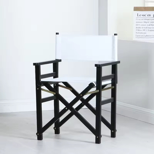 كرسي مكياج فاخر قابل للطي للاستخدام الخارجي، مصنوع من الخشب الأبيض، طويل ومتين، مع شعار مخصص، للبالغين - Product Image 4