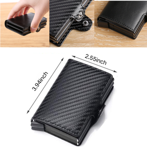 RFID Wallet Männer Frauen Pocket Business ECHTES LEDER Kreditkarten inhaber Mini Metal Smart Card Wallet - Product Image 5