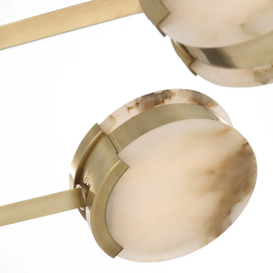 Lustre en albâtre, luminaire suspendu en laiton avec LED réglable pour salon, salle à manger, cuisine, 110V - Product Image 6