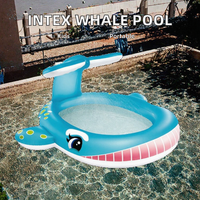 Aufblasbarer Wal-PVC-Kinderpool - Tragbarer Familien-Outdoor-Wasserspritzpool