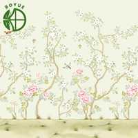 Papier peint mural floral chinois traditionnel personnalisé et imperméable pour chambre à coucher, hôtel, villa, salon, design d'intérieur