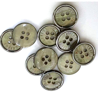 Logo kustom, kancing Resin dilapis emas, aksesoris jahit cocok untuk Jaket pria dan wanita.