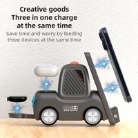 Chargeur sans fil TKT New 15W PD/ Chargeur multifonctionnel 3-en-1 de bureau à charge rapide magnétique Type-C pour téléphone portable et montre connectée