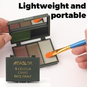 Bview Art Fan Zone Kit de Maquillage Camouflage avec Peinture Faciale 5 Couleurs et Miroir Crème Inclus - Équipement de Survie - Product Image 3