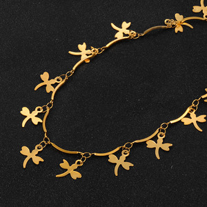 Collar de Cadena Hecho a Mano en Acero Inoxidable, con Forma de Libélula en Dorado y Colorido, Creativo, DIY, de Alta Calidad, para Hombres y Mujeres - Product Image 5