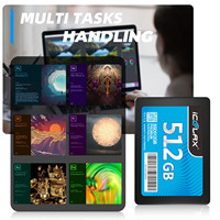 ICOOLAX lecteur à semi-conducteurs haute fiabilité SSD disque dur complet en plastique SATA3 2.5 pouces Ssd 512GB emballage de détail de bureau 1pc