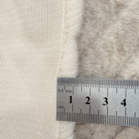 Tissu en fausse fourrure à poils bicolores, 100 % polyester, avec support tricoté, pour vêtements, jouets, artisanat, chapeaux, cols