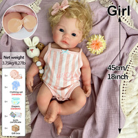 Poupée Reborn en Silicone Faite à la Main de 18 Pouces, Fille, avec Sucette, Expression Mignonne, Compagnon Réconfortant, Figurine de Collection