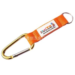 Hui Chuang Hardware Aluminum Carabiner With Purple Strap Angel Logo Promotional Keychain - Product Image 5