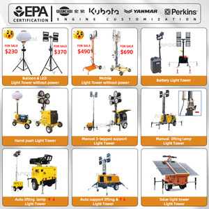Mobile Portable Flood Hydraulic Mast Industrial 1000W Led Balloon 30KW <b>Light</b> Tower With Hand <b>Push</b> Base Generator Hot Sale Portab - Product Image 2