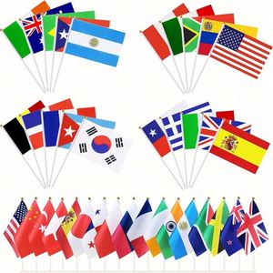 Wholesale Custom <b>Mini</b> <b>Hand</b> Held Australia Flags Small Stick Waving National Country Flag Promotional Event Party Supplies Nylon - Product Image 6