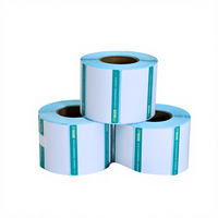 Étiquettes d'expédition thermiques directes étanches Dingfeng 40x30mm (4x6") avec logo personnalisé, code-barres durable, emballage de vente au détail, adhésif thermofusible