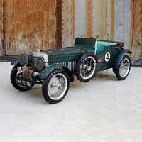 Modèle de voiture de course classique en fer forgé sur mesure, sculpture métallique steampunk, décoration vintage pour bar à domicile, accessoires de film rétro, accessoires de mariage faits à la main