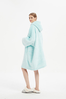 Fabriek Aanpassen Warme Fleece Deken Hoodie Rits Grote Capuchon Deken Met Mouw Oversized Volwassen Deken Trui Voor Dames Heren