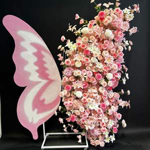 Décoration <span class=keywords><strong>de</strong></span> <span class=keywords><strong>fond</strong></span> <span class=keywords><strong>de</strong></span> fleurs artificielles en forme <span class=keywords><strong>de</strong></span> papillon géant, produit fini pour les décorations <span class=keywords><strong>de</strong></span> mariage à grande échelle - Product Image 4