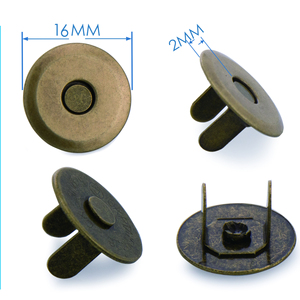QingHe 16x2mm Antique Brass Stud <strong>Button</strong> Strong Fastener Clasps <strong>Metal</strong> <strong>Button</strong> Magnetic <strong>Button</strong> for Crafts, Purse, Bags and Clothes - Product Image 2