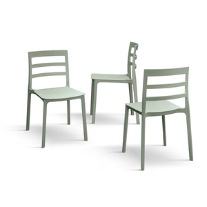 Ensemble de 4 chaises Luca en polypropylène vert pour salle à manger, intérieur et extérieur - Product Image 2