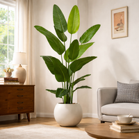 Plantes artificielles très vendues, bananier à grandes feuilles, utilisé pour la décoration intérieure, feuilles de bananier artificielles en pot