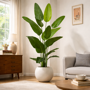 Piante Artificiali di Grande Successo: Albero di Banano con Foglie Grandi per Decorazione Domestica, Foglie Finte di Banano in Vaso - Product Image 1