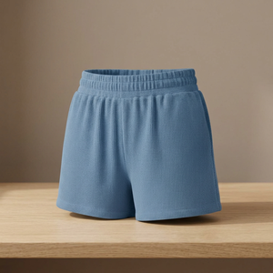 Shorts décontractés pour femmes ASPINO INTERNATIONAL en coton biologique respirant, taille élastique brodée, taille mi-haute, personnalisables - Product Image 1