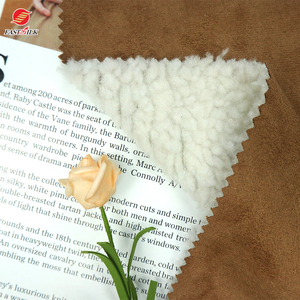 Personalizzazione vendita calda all'ingrosso in pile di poliestere sherpa bonded knit <span class=keywords><strong>faux</strong></span> suede tessuti per cappotto invernale - Product Image 1