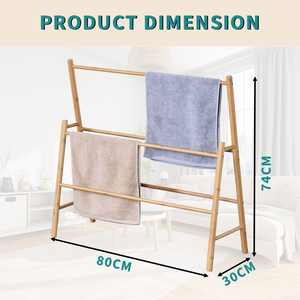 Portasciugamani in Bambù Autoportante Personalizzato con 5 Barre, Design Moderno, Finitura Laccata, Ecologico - Product Image 6