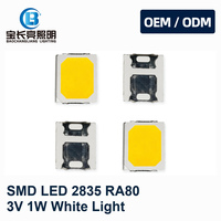 LED SMD 2835 Cahaya Putih 4000-6000K 1W 3V Chip Terang 150-160LM Inti Leadframe Tembaga Sudut Pandang 120 Derajat Lampu Bead