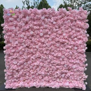 Nuevo estilo mixto Arco Iris Color 5D Roll Up tela Base Ombre boda Floral telón de fondo decoración seda Artificial Panel flor pared - Product Image 3