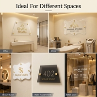 Enseigne en acrylique avec logo imprimé UV, logo personnalisé, enseigne en lettres 3D, panneau publicitaire, enseigne LED pour la décoration de salon
