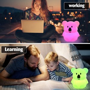 <span class=keywords><strong>Koala</strong></span> lampe de nuit LED Design créatif de dessin animé à changement de couleur Télécommande bébé éclairage commercial pour l'apprentissage du travail - Product Image 6