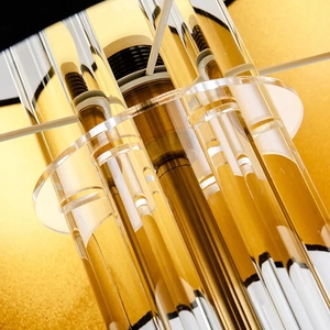 Hochwertige amerikanische Stil Kristall Tisch lampe Vintage Stoff Lampen schirm Luxus Messing Körper AC Power Hotel Restaurant Dekor Schreibtisch - Product Image 5