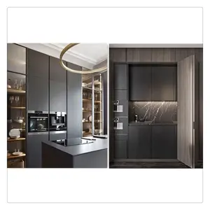 2021 çok dayanıklı lüks Modern HPL melamin modüler mutfak dolabı prefabrik konut ev mutfak mobilyası