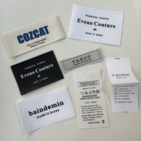 Étiquettes de cou en tissu de vêtements personnalisées de luxe Étiquettes de marque tissées pour la mode Étiquettes de vêtement à coupe droite