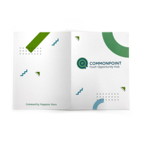 Dossier de présentation d'entreprise personnalisé, relié à cheval avec papier offset de qualité supérieure et pelliculage brillant/mat pour la promotion