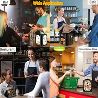 Porte-menu en cuir noir 4x6 pouces à 3 côtés pour cafés, bars ou restaurants