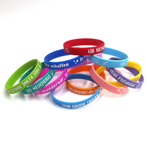 Di alta qualità prezzo all'ingrosso stampato Logo personalizzato 12 Devon ispiratore braccialetti in gomma per eventi di incoraggiamento regali - Product Image 1