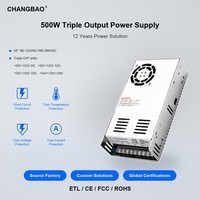 Alimentation électrique à triple sortie 500W 5V 12V 15V 24V Trois sorties indépendantes Alimentation électrique à triple commutation AC DC 500W