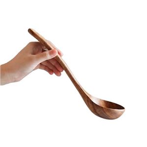 Ustensiles de cuisine 26/10.2IN, cuillère à salade en bois d'acacia et de teck, fabriquée à la main, pour la cuisine - Product Image 2