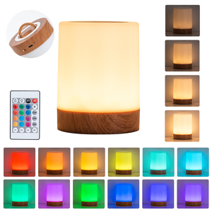 Smart Touch 13 couleurs lampe de robinet grain de bois rechargeable LED lampe de chevet minuterie et crochet inclus, intérieur extérieur petite veilleuse - Product Image 5