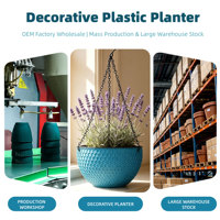 Grand panier suspendu traditionnel à double pot pour plantes, avec trous de drainage, auto-arrosant, 1,28 L, en PP durable, pour intérieur/extérieur