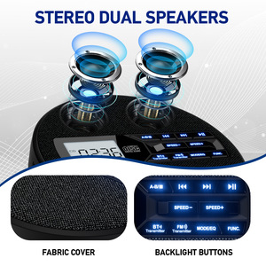 Lecteur CD portable multifonction BT <span class=keywords><strong>MP3</strong></span> avec haut-parleur intégré, écran LCD stéréo, lecteur de musique, haut-parleurs doubles, idéal pour la musique - Product Image 3